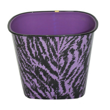 Plastic Wood Pattern Printed Open Top Garbage Bin (B06-069-2)